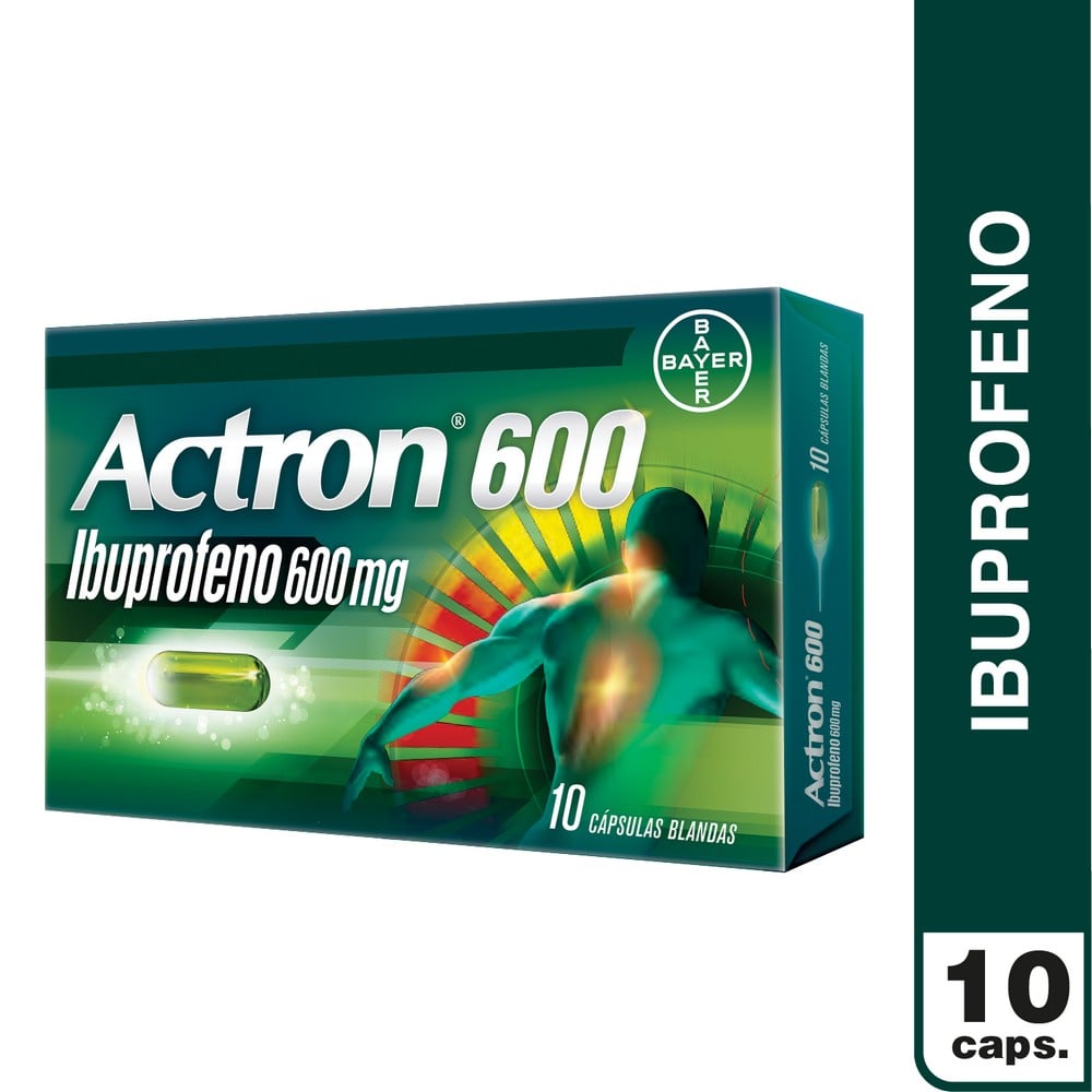 Actron Ibuprofeno 600 mg 10 Cápsulas Blandas