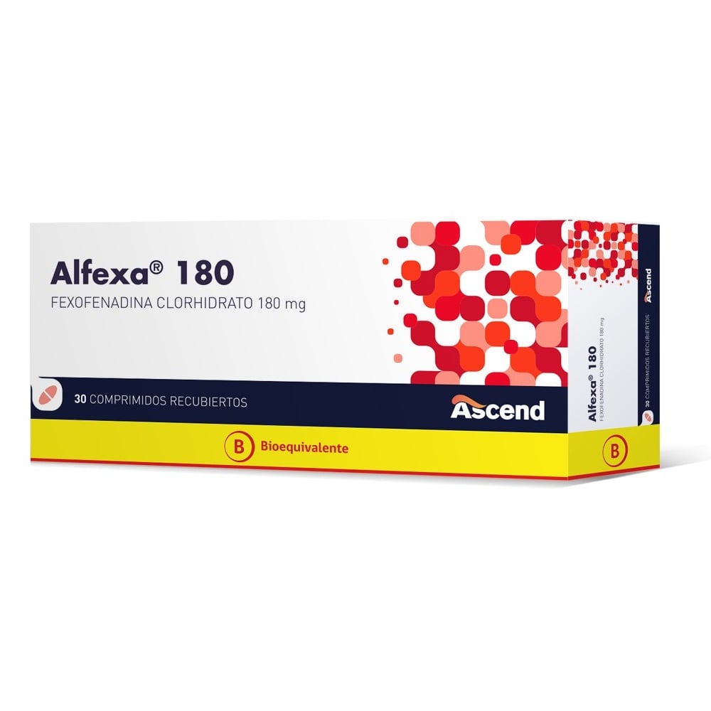 Alfexa 180 Fexofenadina 180 mg 30 Comprimidos Recubiertos