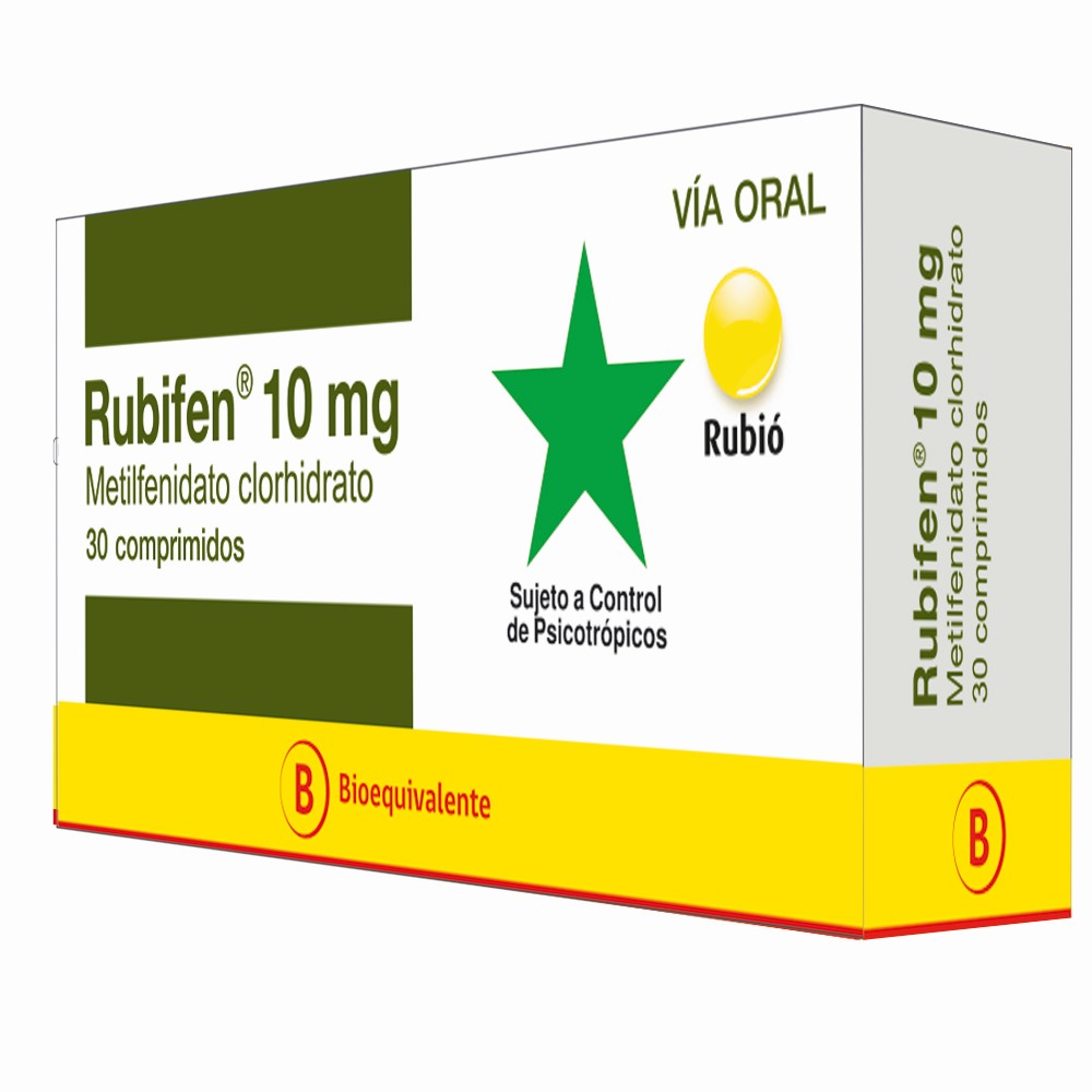 Rubifen Metilfenidato 10 mg 30 Comprimidos