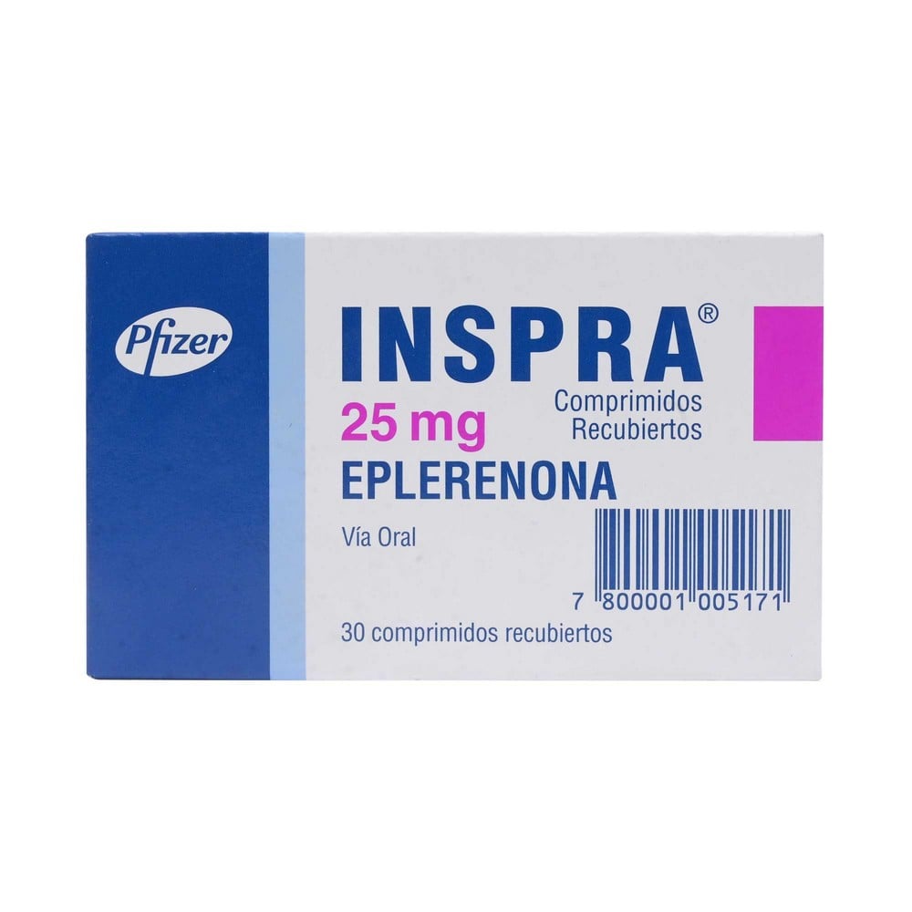 Inspra Eplerenona 25 mg 30 Comprimidos Recubiertos
