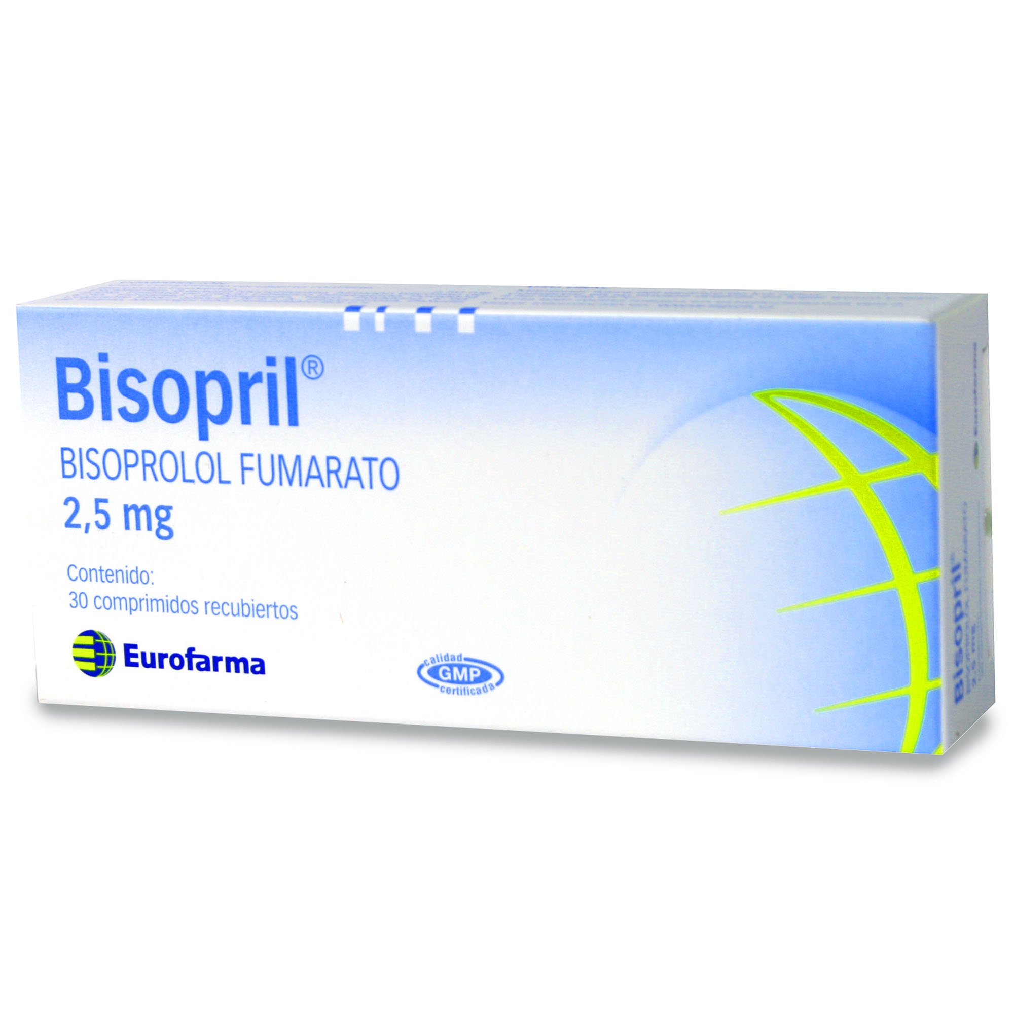Bisopril Bisoprolol 2,5 mg 30 Comprimidos Recubiertos