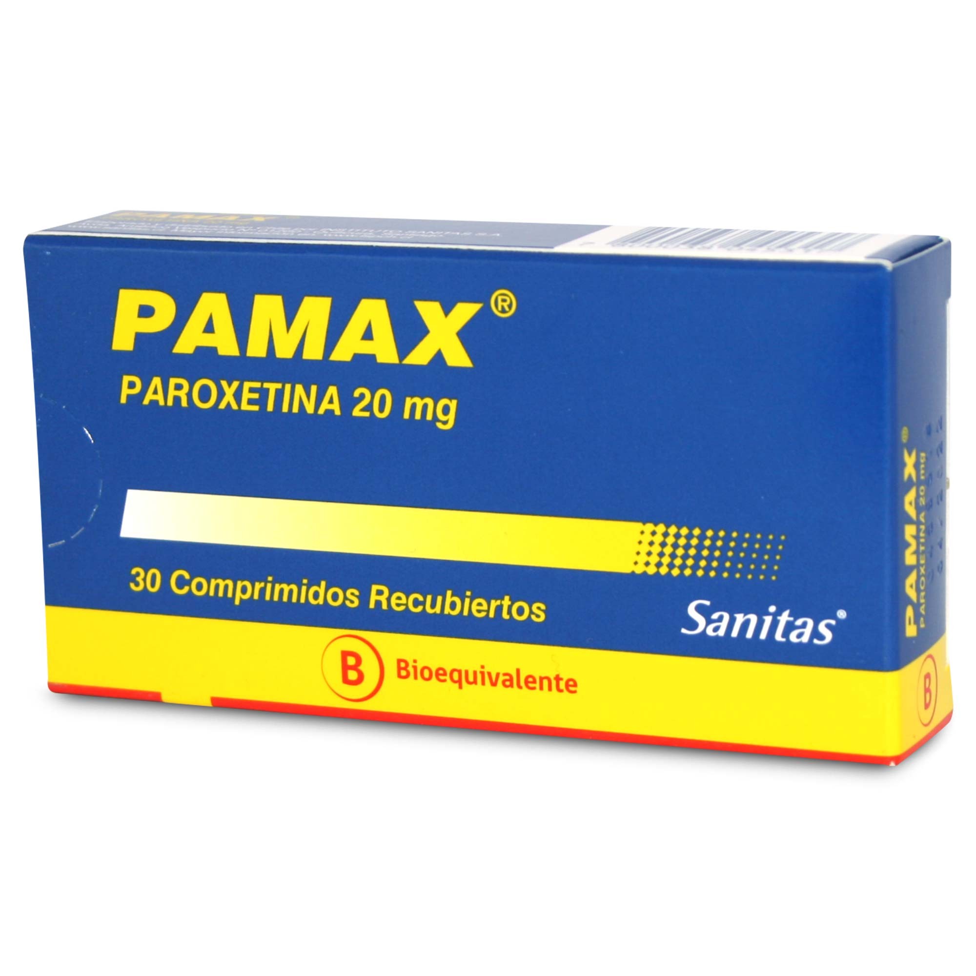 Pamax Paroxetina 20 mg 30 Comprimidos Recubierto