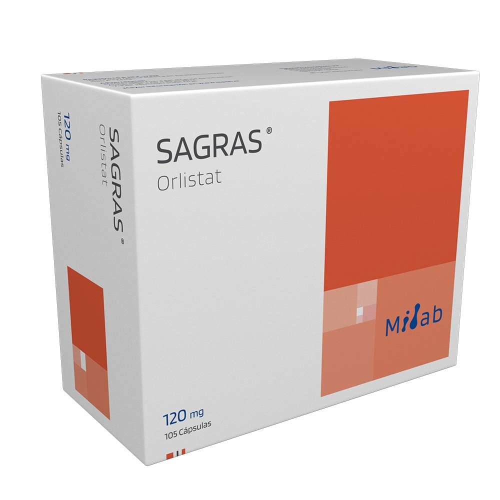 Sagras Orlistat 120 mg 105 Cápsulas