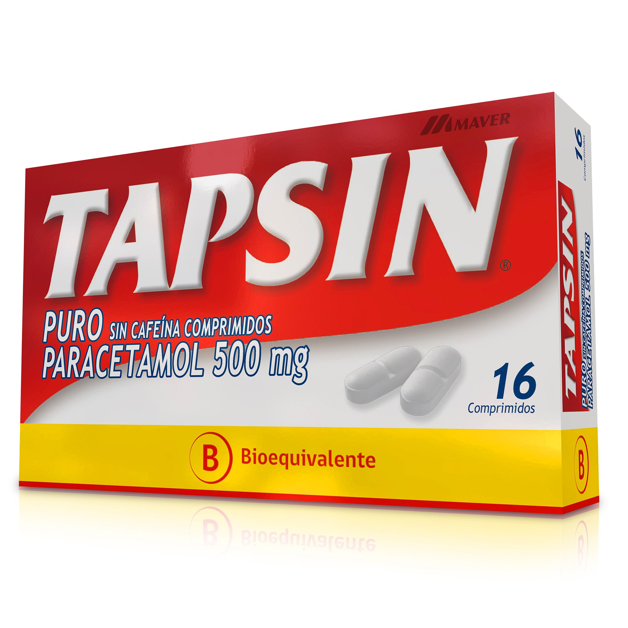 Tapsin Puro Sin Cafeina Paracetamol 500 mg 16 Comprimidos
