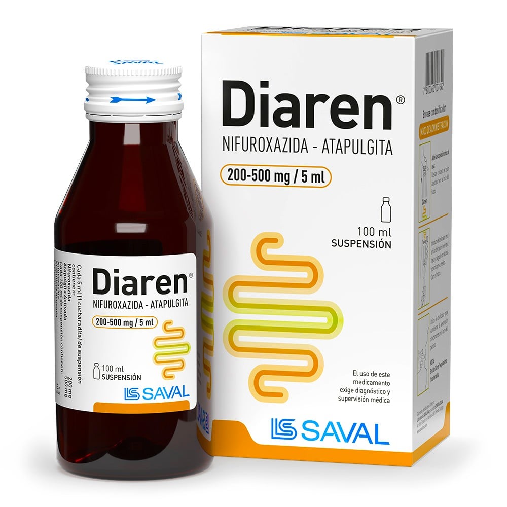 Diaren Nifuroxazida 200 mg Suspensión 100 mL