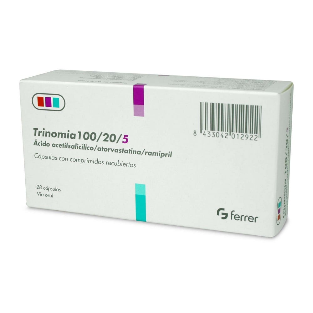 Trinomia 100/20/5 Acido Acetilsalicilico 100 mg 28 Cápsulas