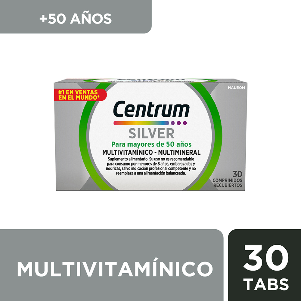 Centrum Silver Multivitaminico-Multimineral para mayores de 50 años 30 Comprimidos