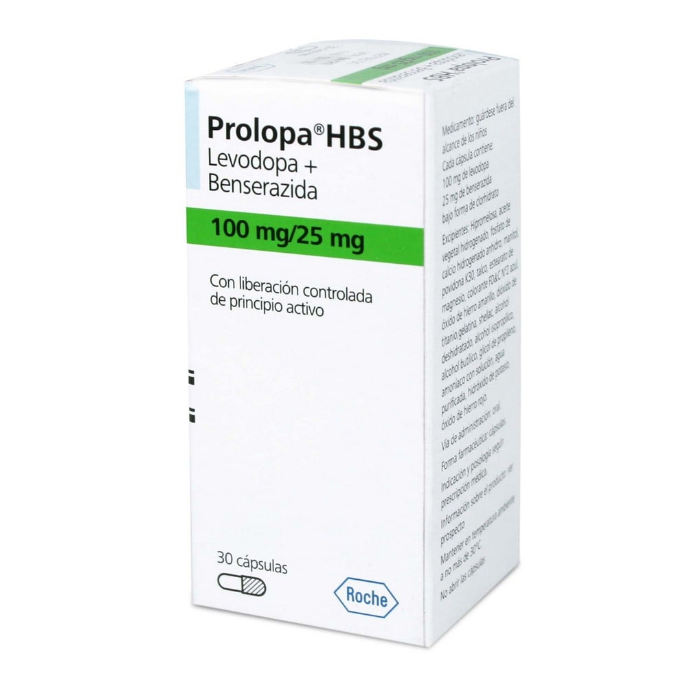 Prolopa HBS Levodopa 100 mg 30 Cápsulas