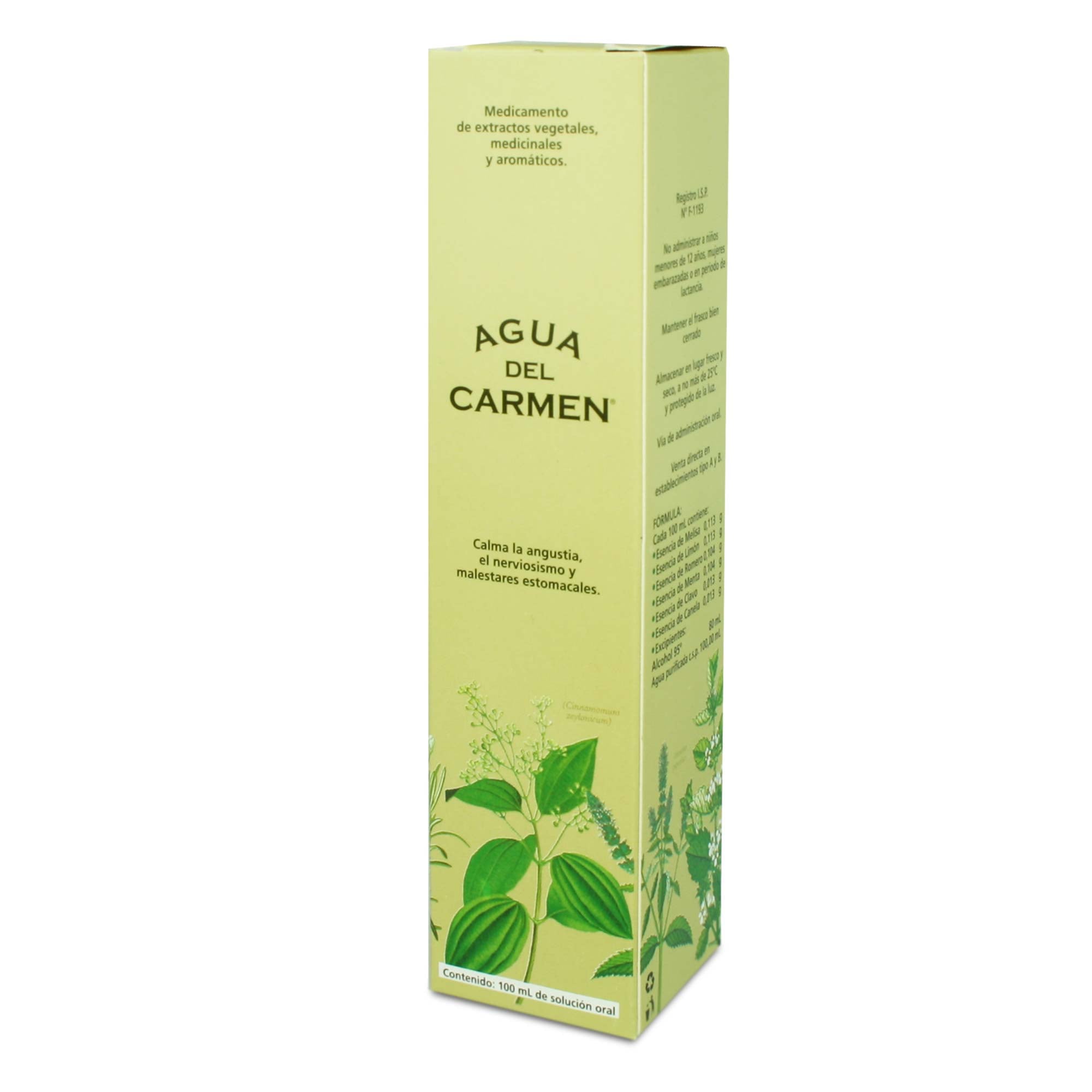 Agua del Carmen Melisa 104 mg Gotas 100 mL