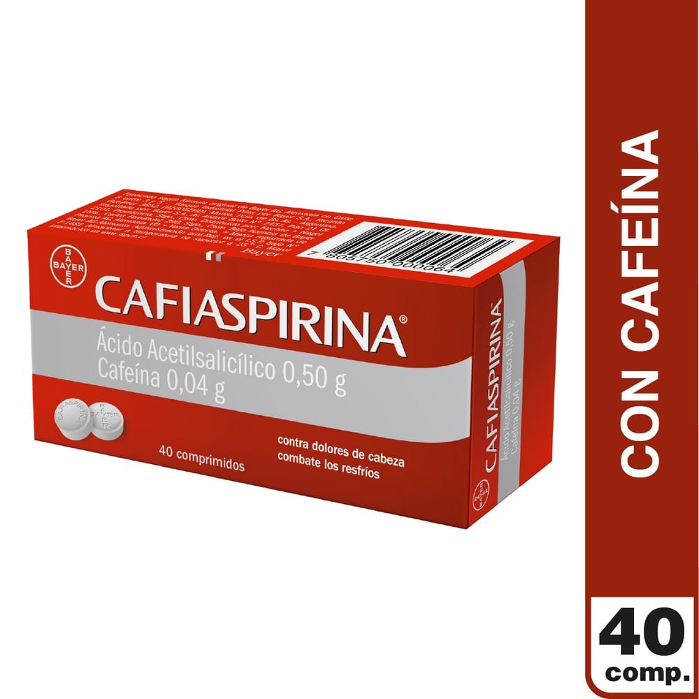 Cafiaspirina Ácido Acetilsalicilico 40 mg 40 Comprimidos