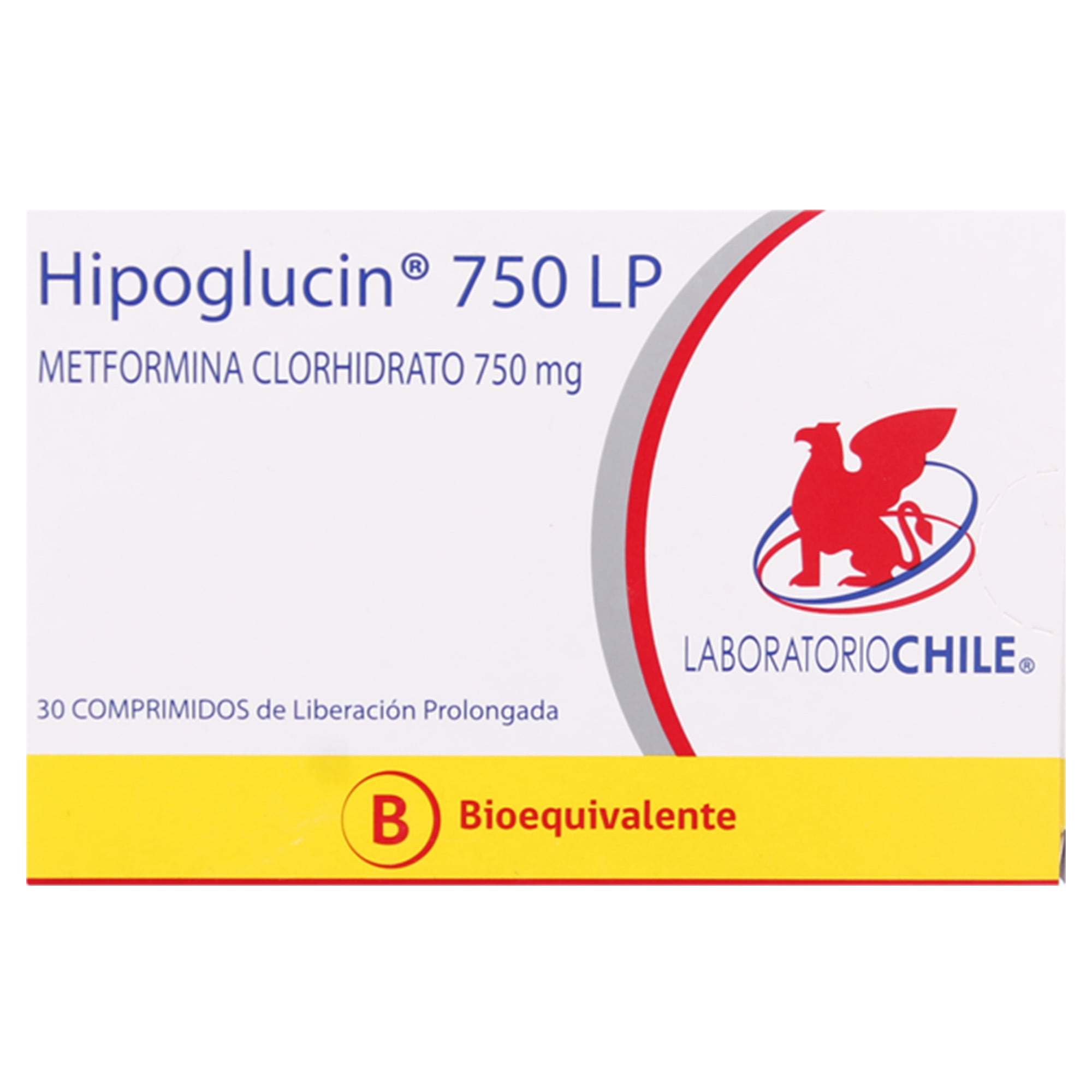 Hipoglucin 750 Lp Metformina 750 mg 30 Comprimidos Liberacion Prolongada