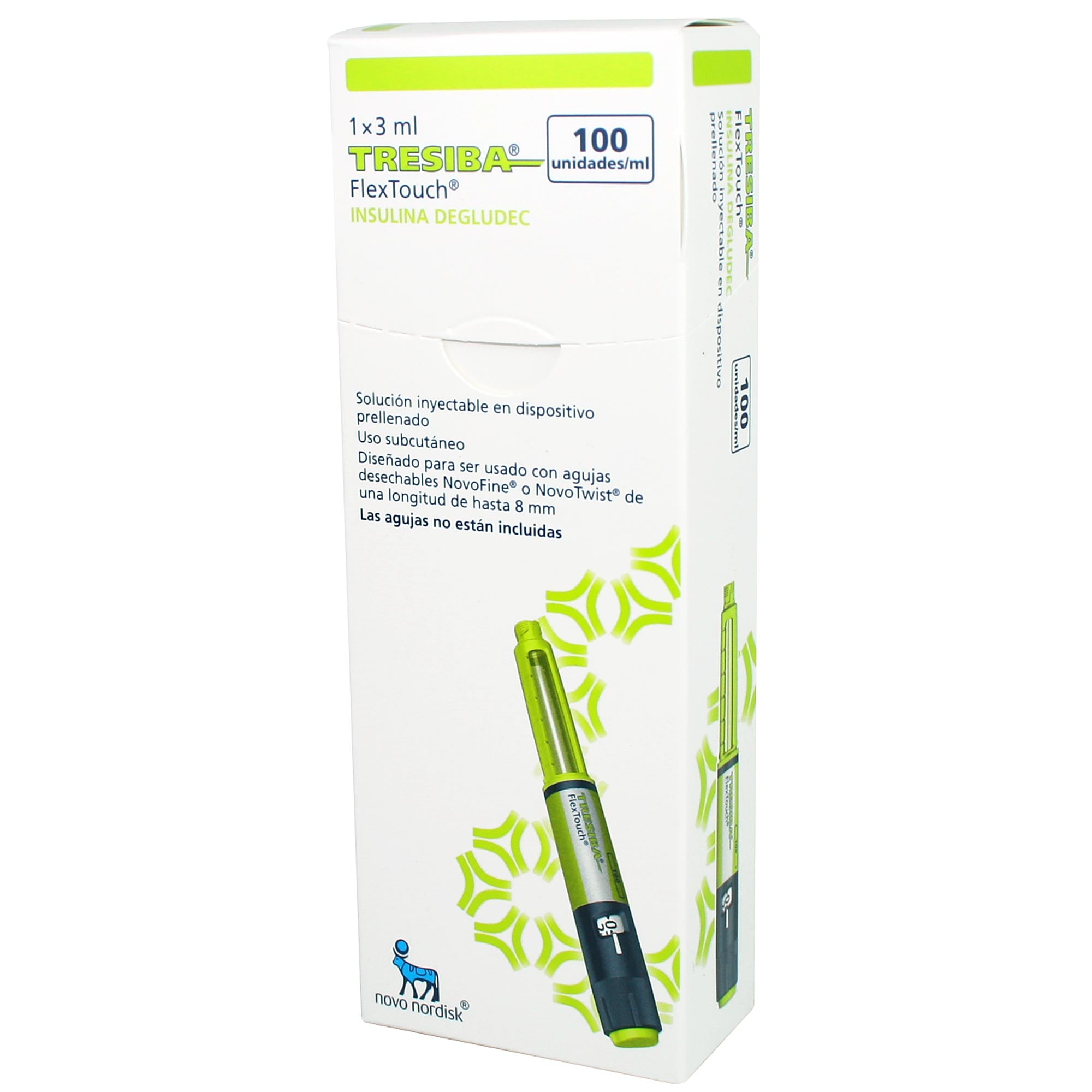 TRESIBA SOLUCIÓN INYECTABLE 100 U/mL (INSULINA DEGLUDEC)