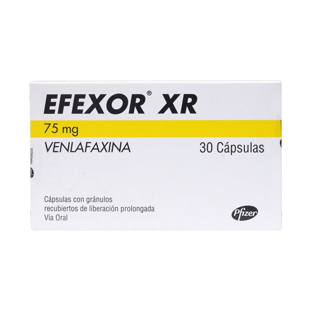EFEXOR XR CÁPSULAS CON GRÁNULOS RECUBIERTOS DE LIBERACIÓN PROLONGADA 75 mg (VENLAFAXINA)