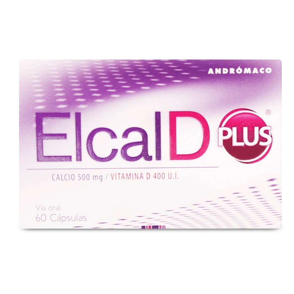 Elcal-D Plus Calcio 500 mg Vitamina D 400 UI 60 Cápsulas