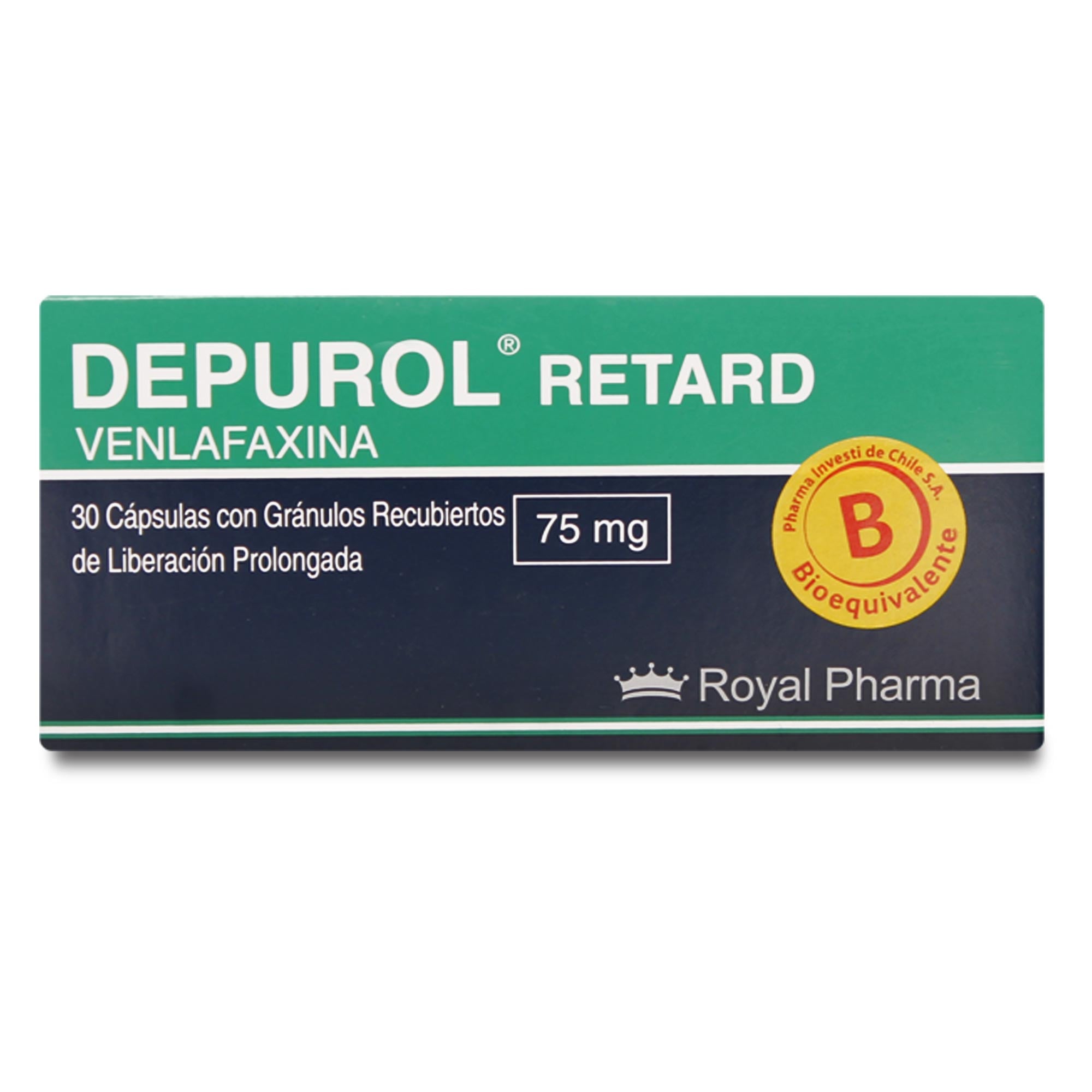Depurol Retard Venlafaxina 75 mg 30 Cápsulas de Liberación Prolongada