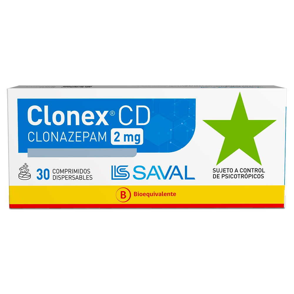Clonex CD Clonazepam 2 mg 30 Comprimidos Dispersables
