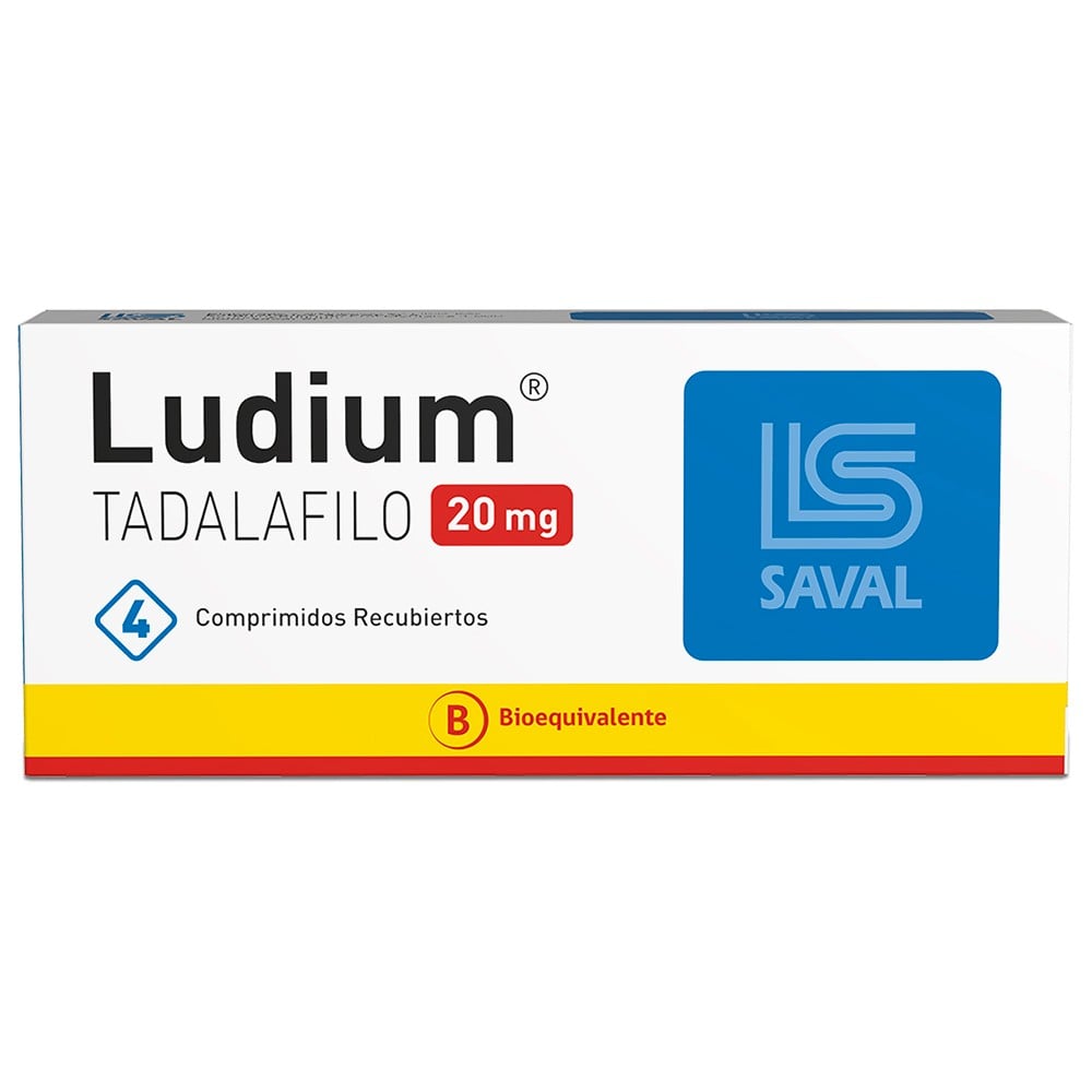 Ludium Tadalafilo 20 mg  4 Comprimidos Recubiertos