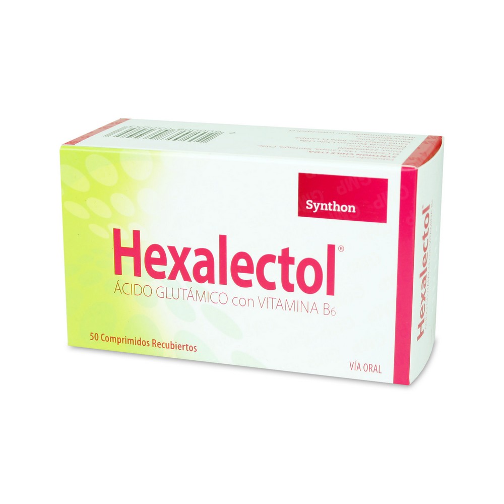 Hexalectol Ácido Glutámico con Vitamina B6 50 mg/5mL 50 Grageas