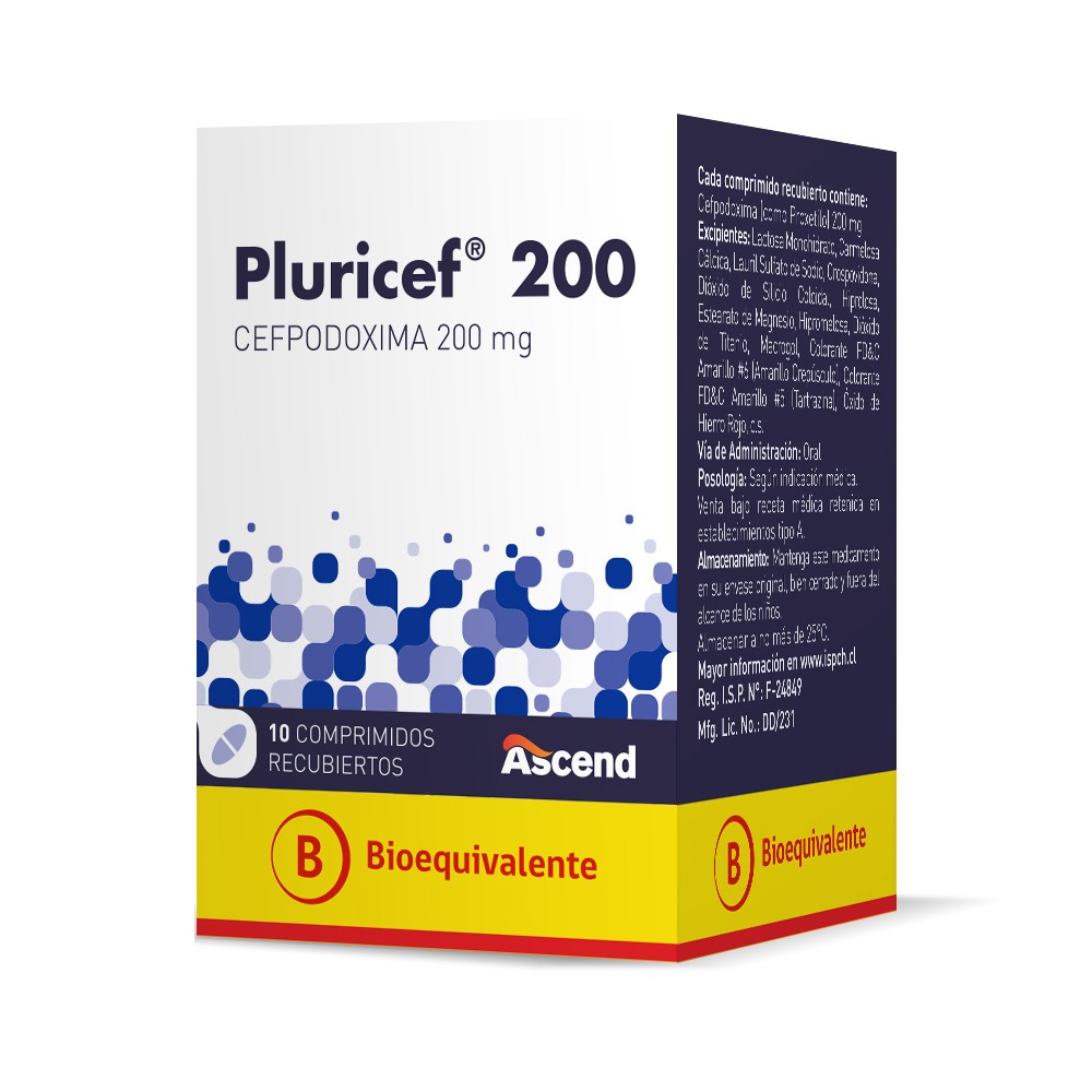 PLURICEF COMPRIMIDOS RECUBIERTOS 200 mg (CEFPODOXIMA)