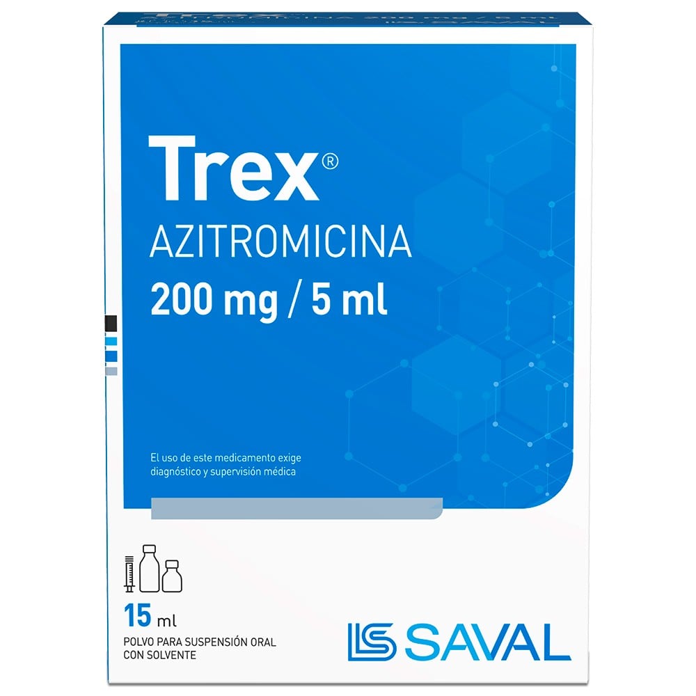 Trex Azitromicina 200 mg Suspensión 15 mL