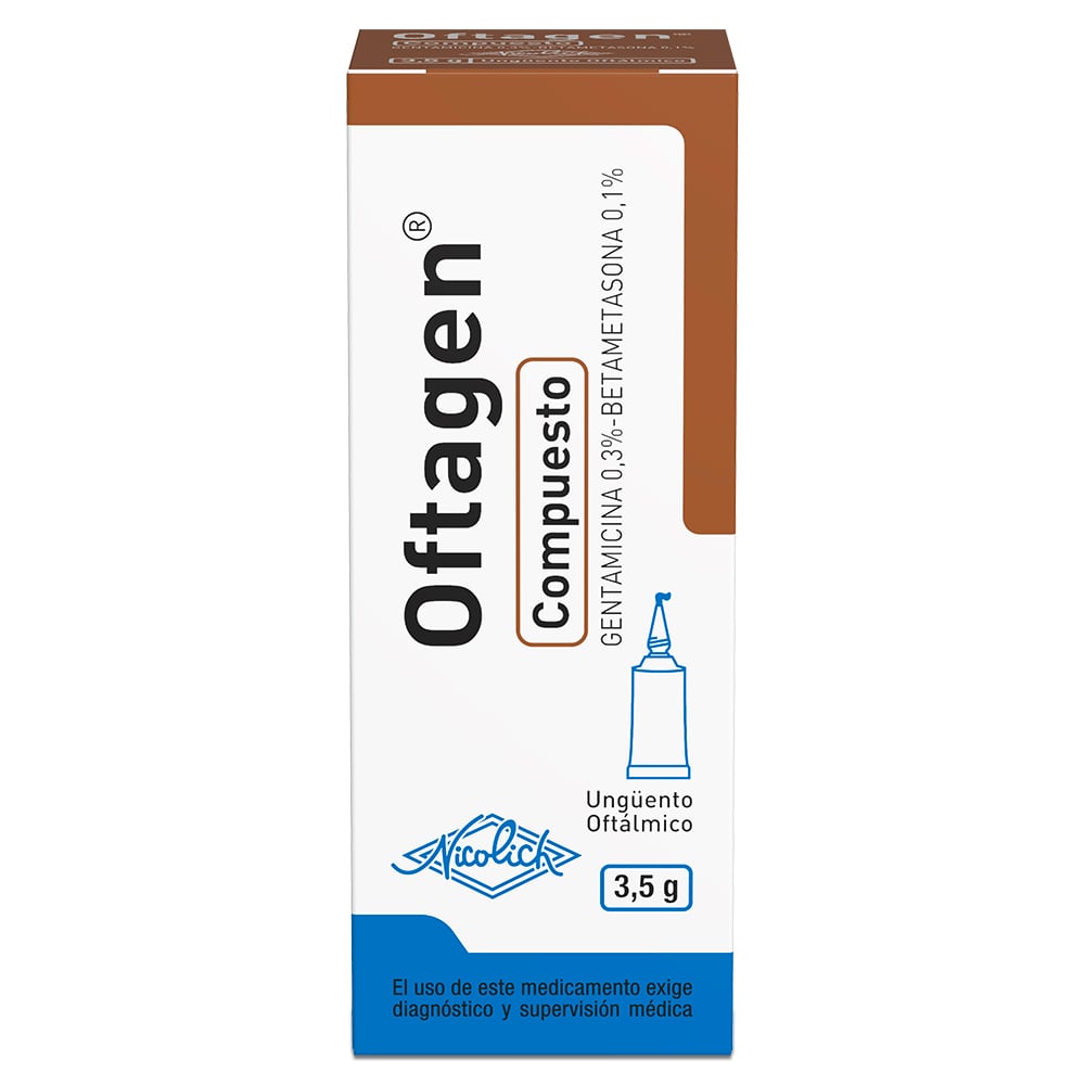 Oftagen Compuesto Gentamicina 0,3% Betametasona 0,1% Ungüento Oftálmico 3,5 gr
