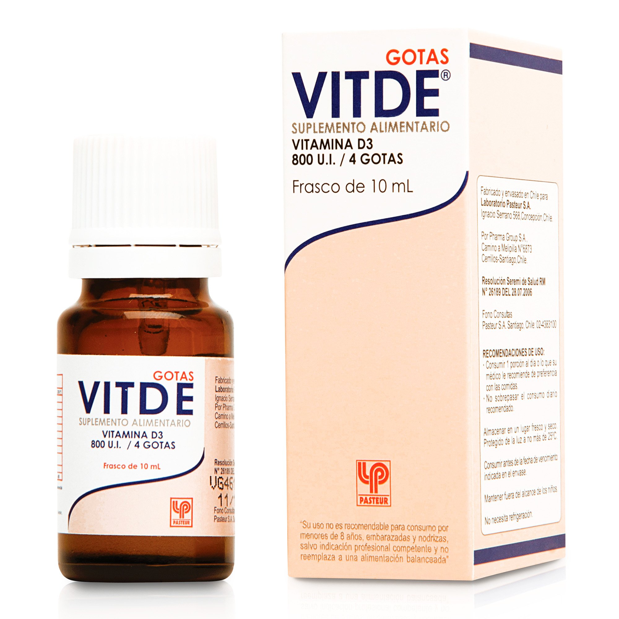 Vitde Gotas Vitamina D3 800 UI / 4 gts Gotas 10 mL