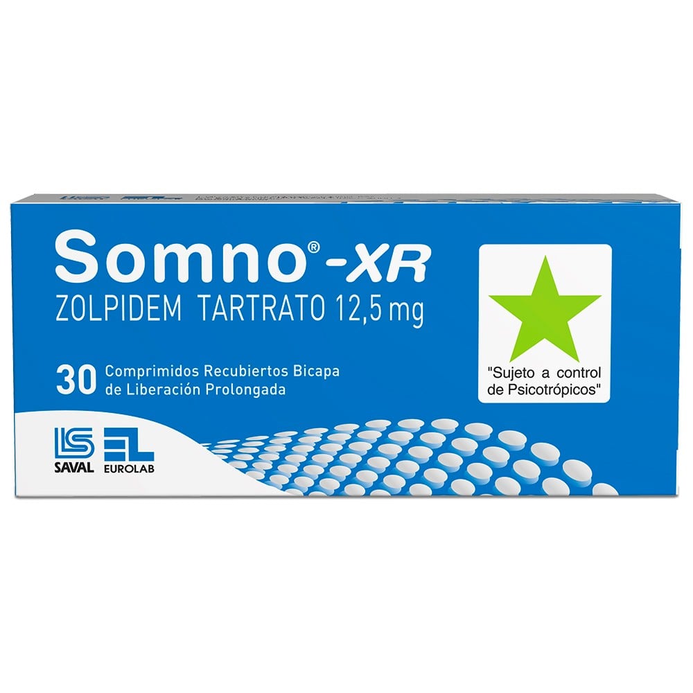Somno XR Zolpidem 12,5 mg 30 Comprimidos Liberación Prolongada