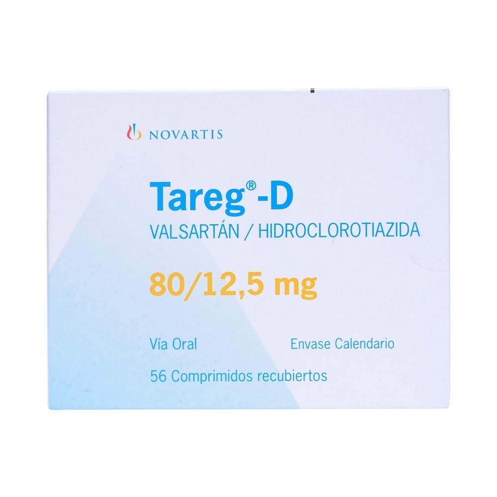 Tareg-D 80/12,5 Valsartan 80 mg 56 Comprimidos Recubiertos