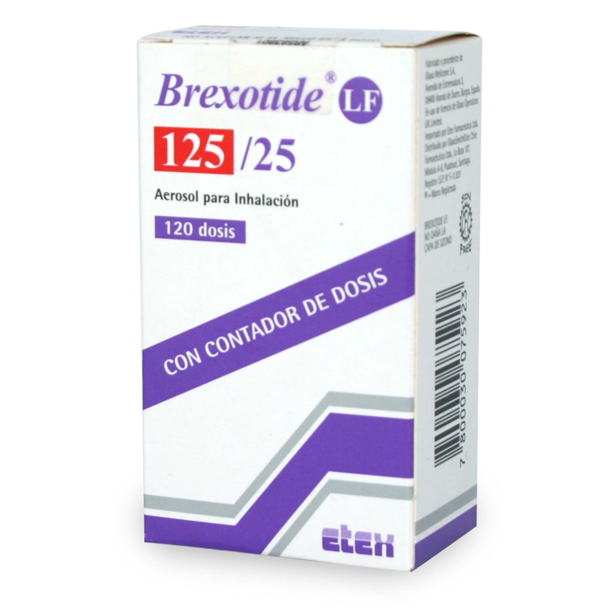 Brexotide Lf 125/25 Salmeterol 25 mcg/DS Inhalador Bucal 120 Dosis