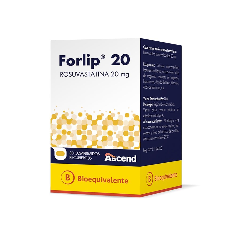 Forlip Rosuvastatina 20 mg 30 Comprimidos Recubiertos