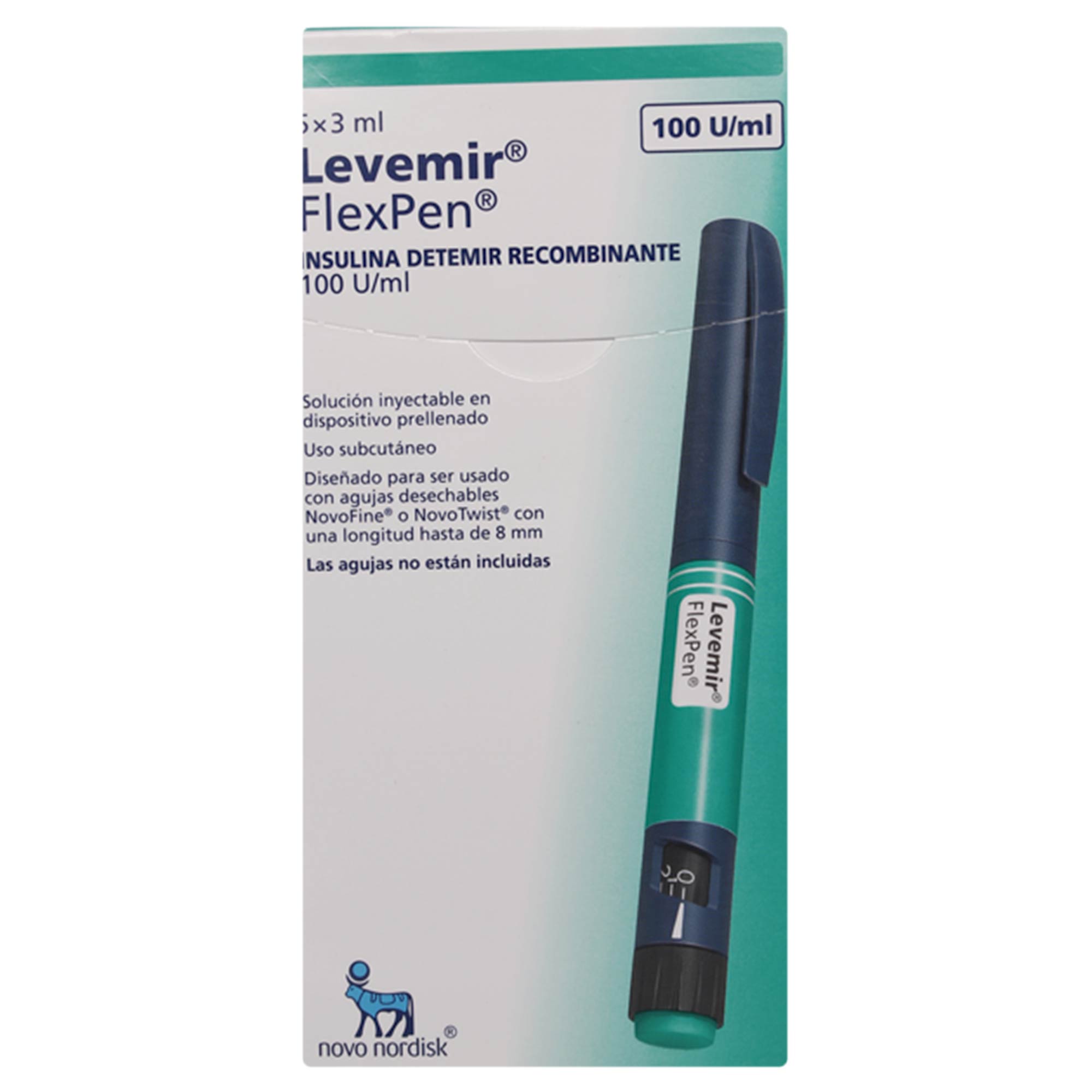 LEVEMIR RECOMBINANTE SOLUCIÓN INYECTABLE 100 U/mL (INSULINA DETEMIR)