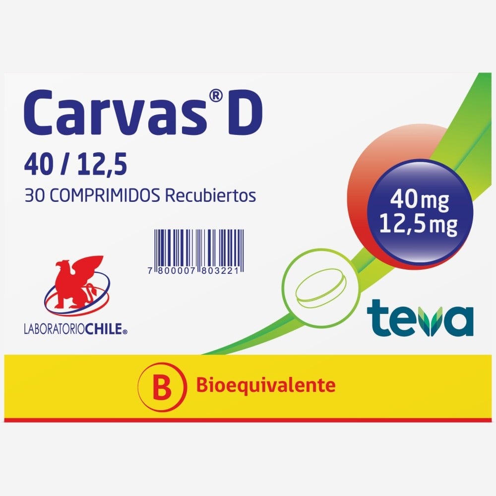 Carvas D  40/12,5 30 Comprimidos Recubiertos