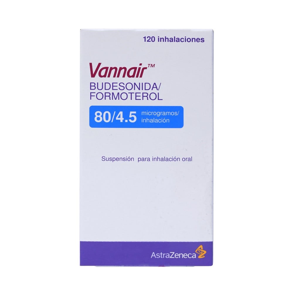 Vannair 80/4,5 Budesonida  4,5 mcg Inhalador Bucal 120 Dosis