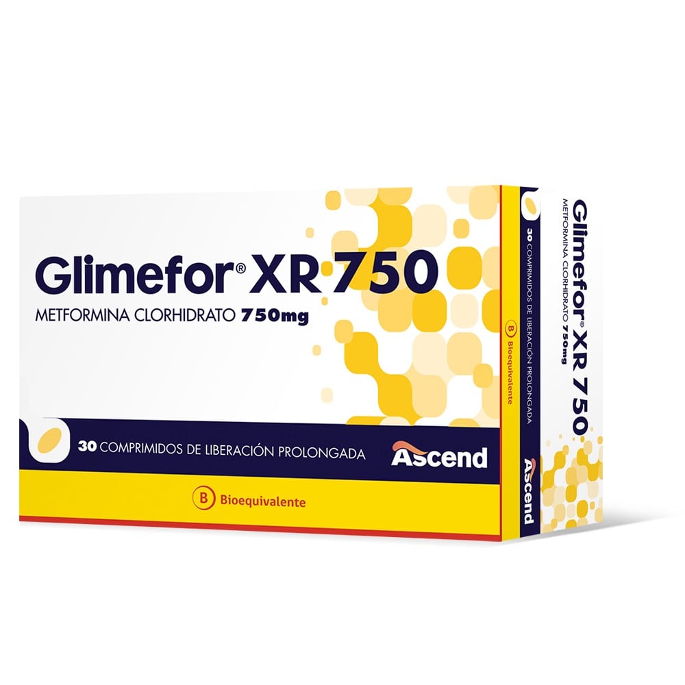 Glimefor XR Metformina 750 mg 30 Comprimidos