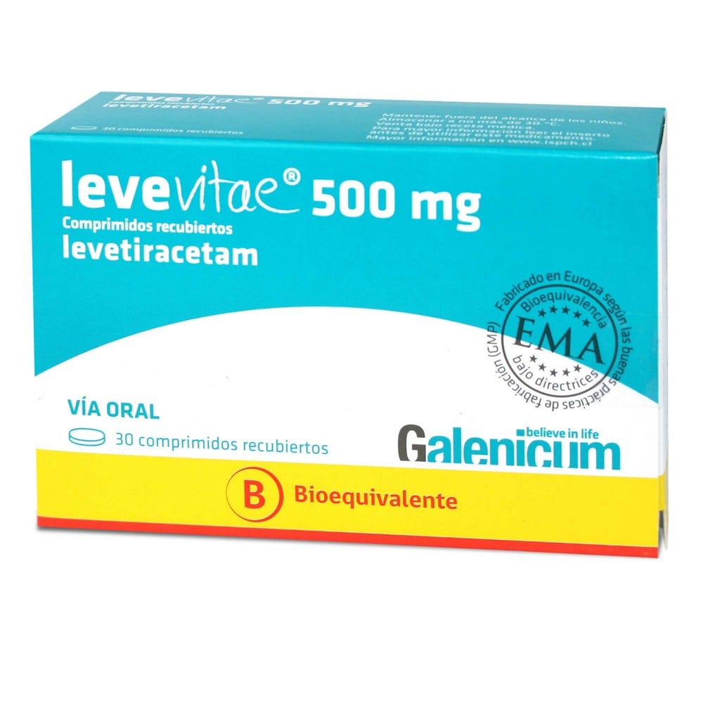 Levevitae Levetiracetam 500 mg 30 Comprimidos
