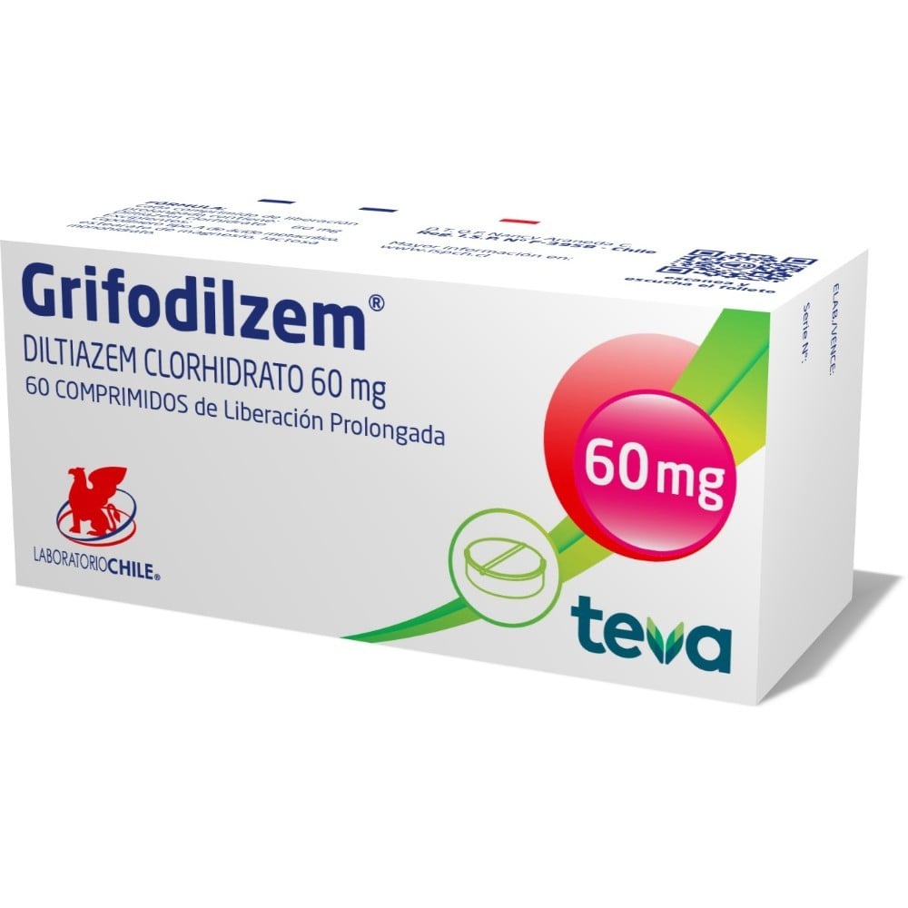 Grifodilzem Diltiazem 60 mg 60 Comprimidos