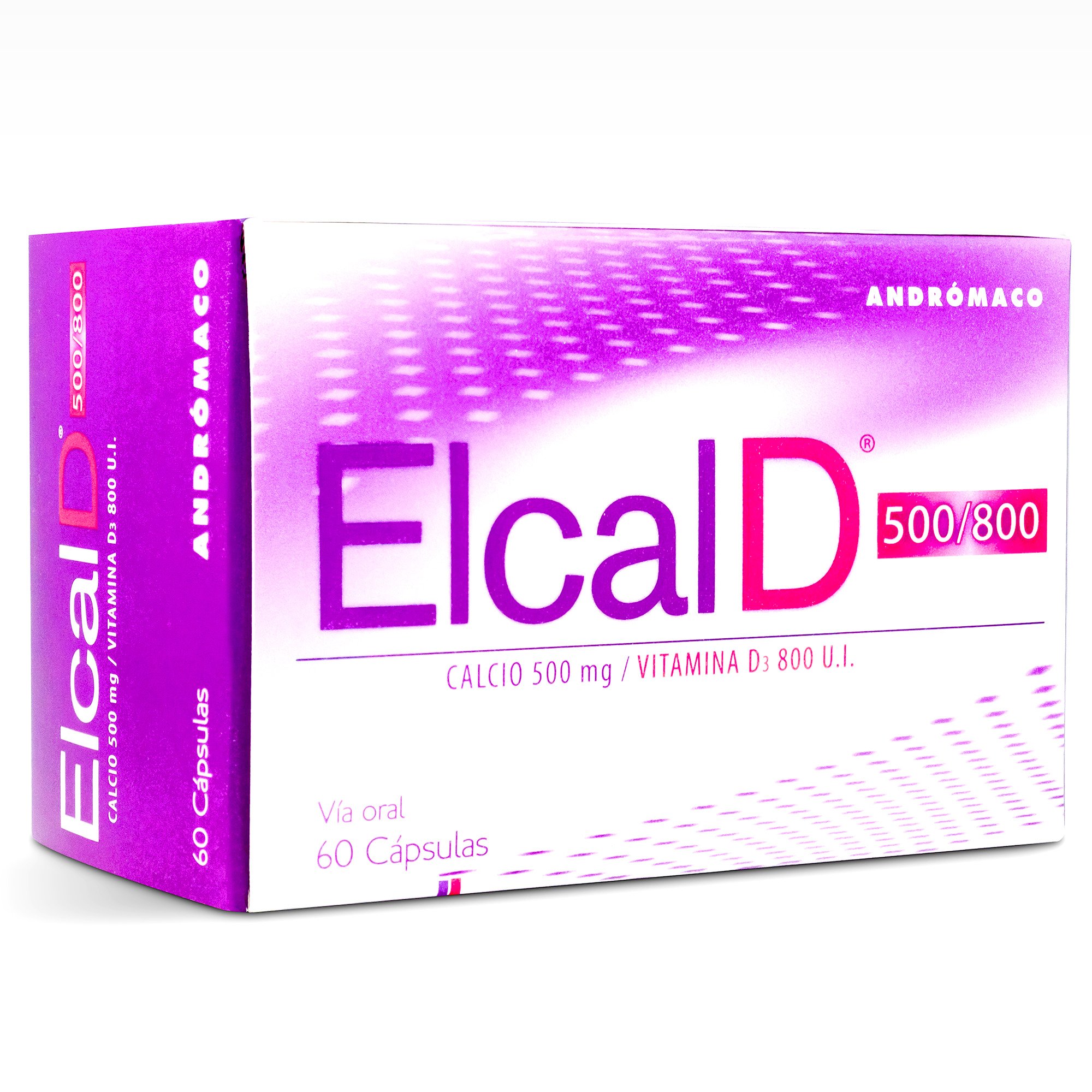 Elcal-D Calcio 500 mg Vitamina D3 800 UI 60 Cápsulas