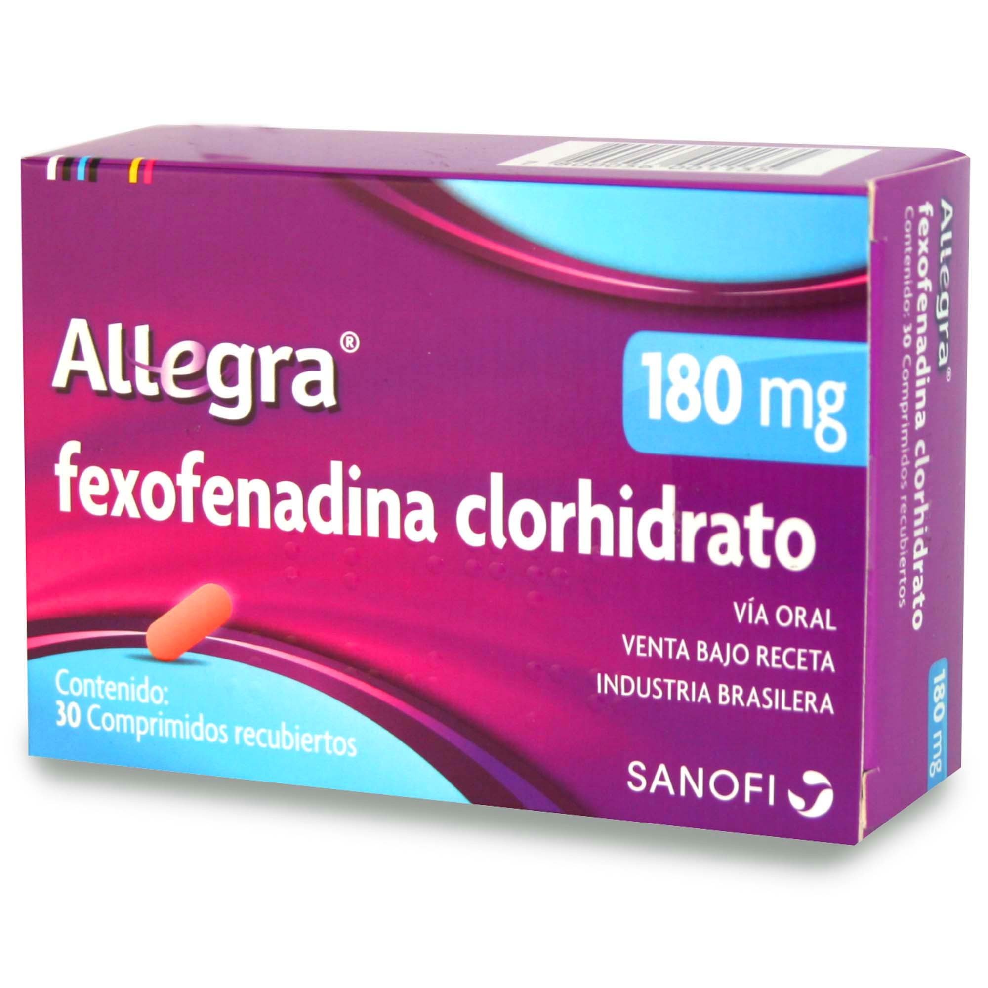 Allegra Fexofenadina 180 mg 30 Comprimidos Recubiertos