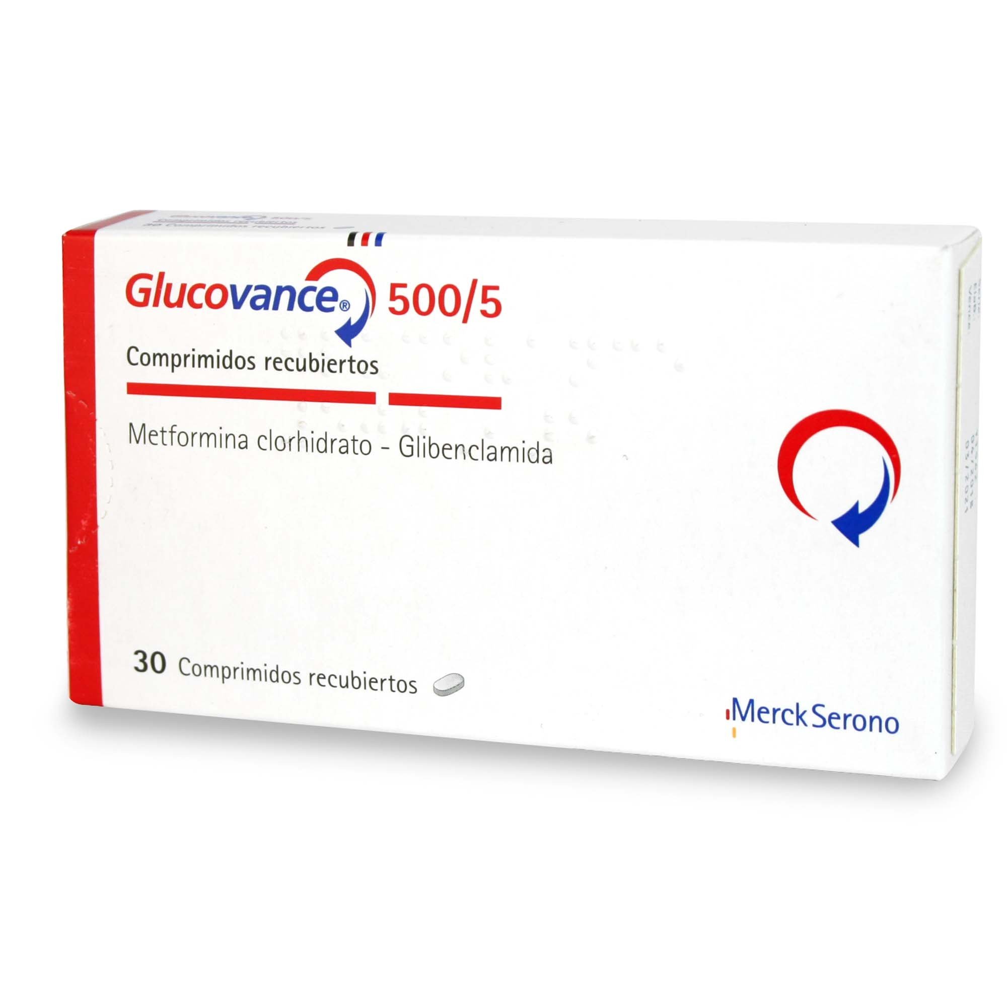 Glucovance Metformina 500 mg 30 Comprimidos Recubiertos