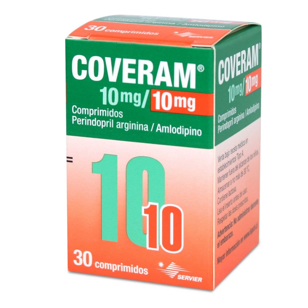 Coveram Perindopril Arginina 10 mg 30 Comprimidos Ferrer