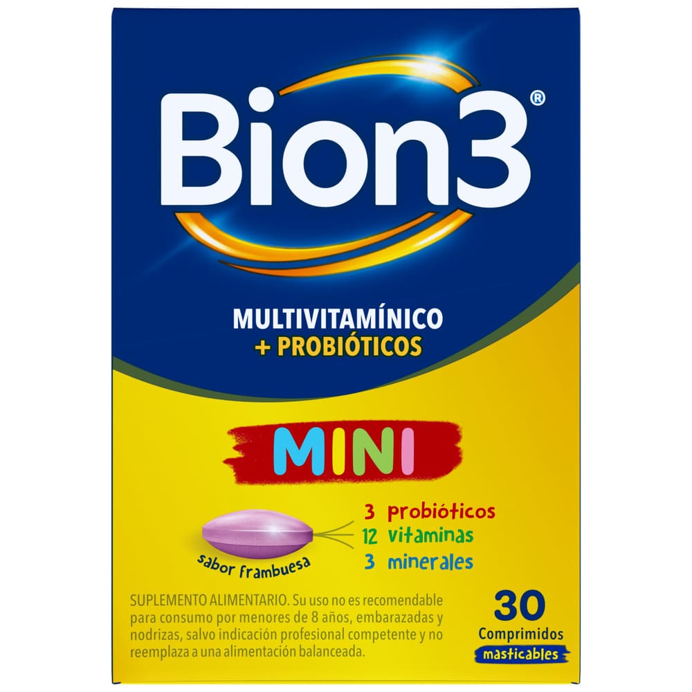 Bion 3 Mini Cultivos Probioticos Vitaminas 300 mcg 30 Comprimidos