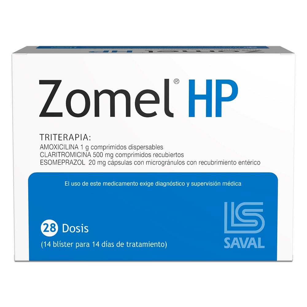 Zomel HP Triterapia Amoxicilina 1 GR Comprimido 28 Dosis