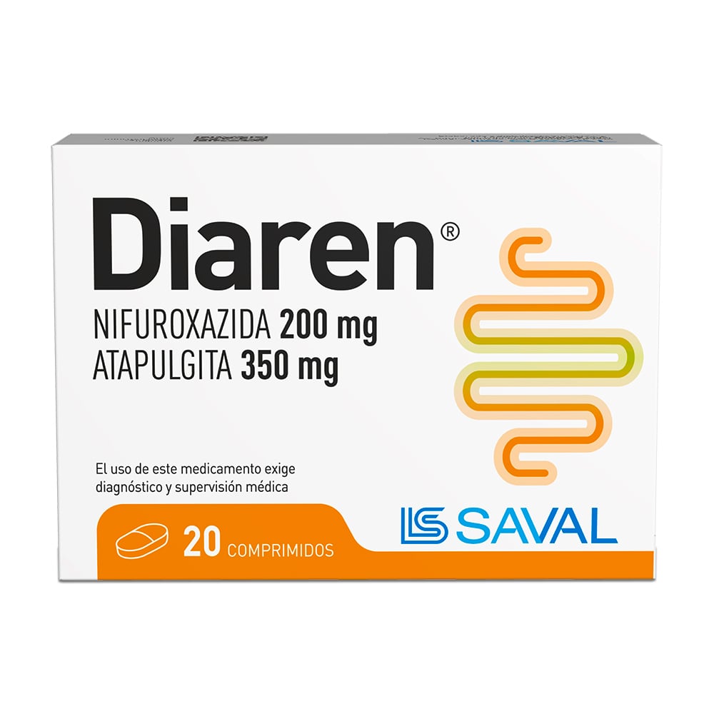 Diaren Nifuroxazida 200 mg 20 Comprimidos