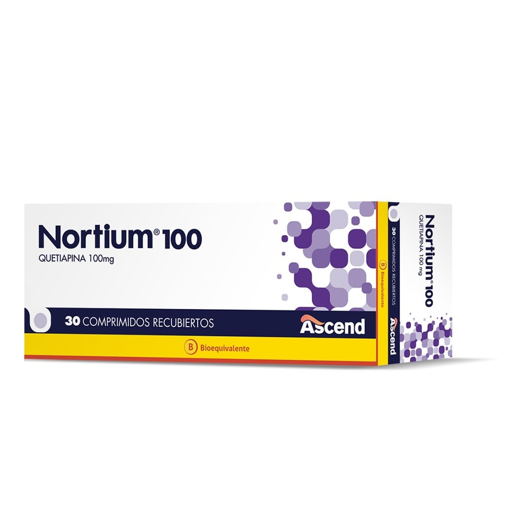 Nortium 100 Quetiapina 100 mg 30 Comprimidos