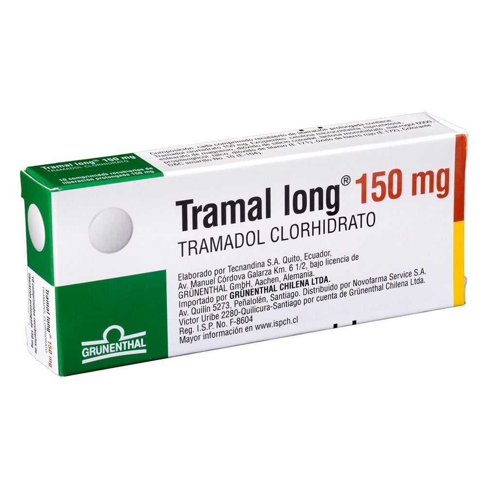 Tramal Long Tramadol Clorhidrato 150 mg 10 Comprimidos