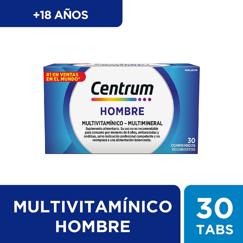 Centrum Hombre Multivitaminico / Multimineral 30 Comprimidos Recubiertos