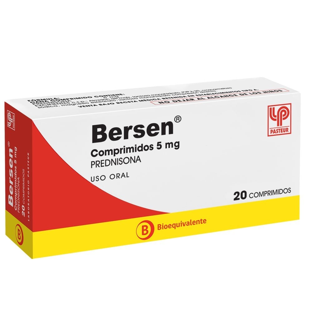 Bersen Prednisona 5 mg 20 Comprimidos
