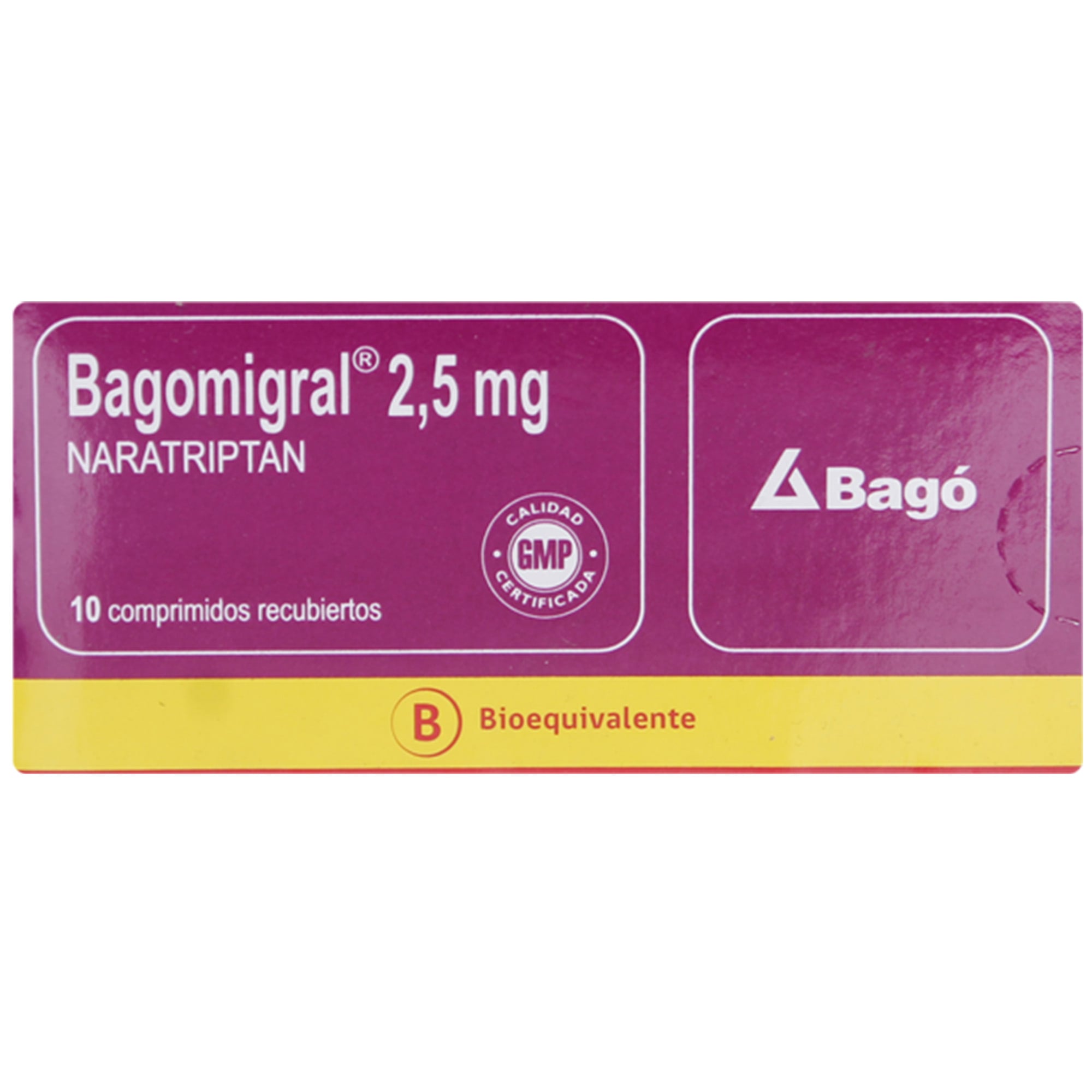 Bagomigral Naratriptan 2,5 mg 10 Comprimido Recubiertos
