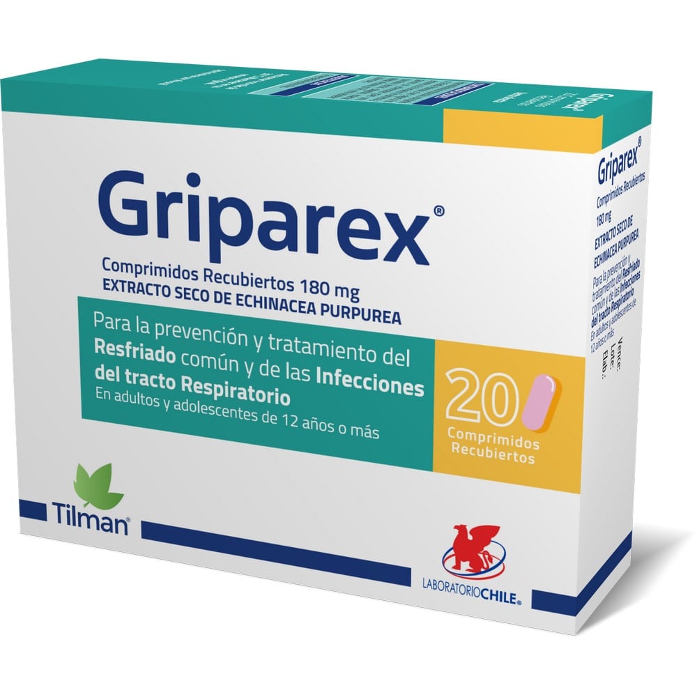 Griparex Echinacea Purpurea 180mg 20 Comprimidos Recubiertos