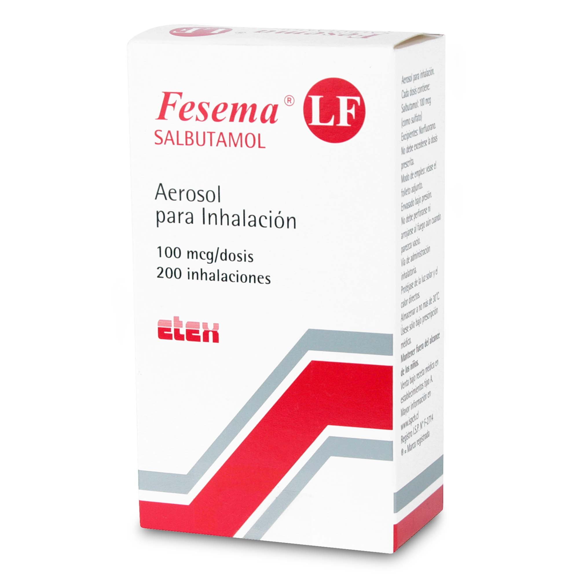 Fesema Lf Salbutamol 100 mcg/DS Inhalador Bucal 200 Dosis
